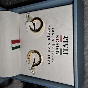 18kt Gold Plated Sterling Silver Hoop Earrings